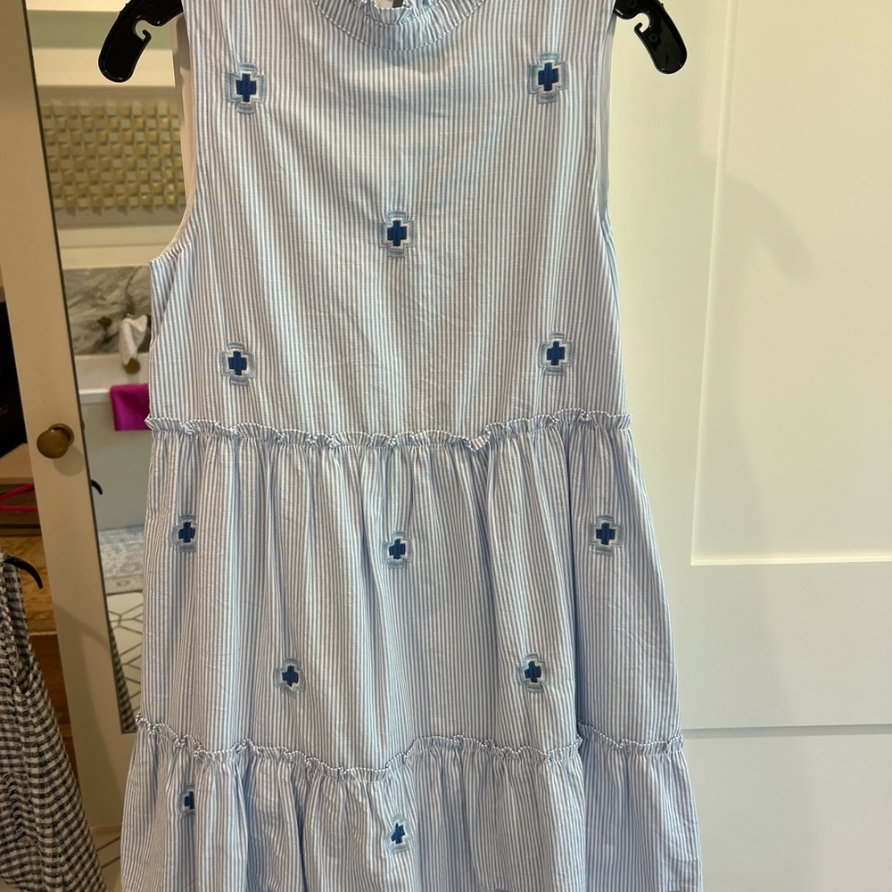 Blue Tiered Ruffled Mini Sundress